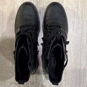 Black leather Combat Boots